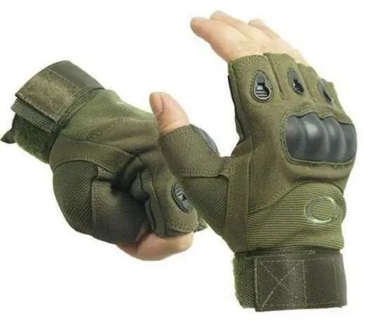 Тактичні Рукавиці Oakley Tactical Gloves PRO Green безпалі олива розмір L - зображення 1