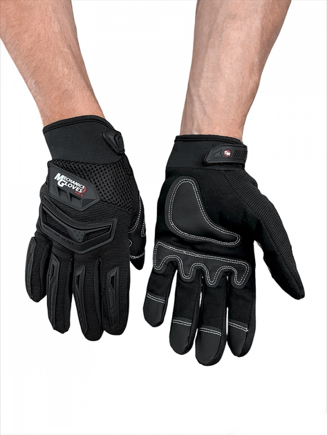 Тактичні рукавички повнопалі Механікс військові рукавички Mechanics чорний розмір XL 1 пара - зображення 1