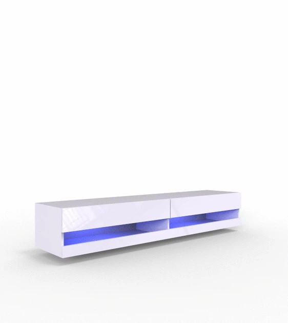 Тумба под телевизор CAMA Vigo New 180 Белый мат/Черный глянец - изображение 2