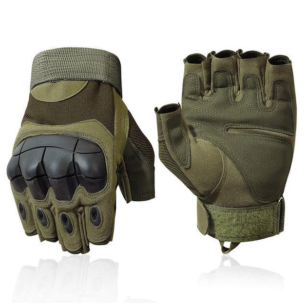 Тактичні, штурмові безпалі рукавички (велоперчатки, мотоперчатки) TG-04 Green XL - зображення 2