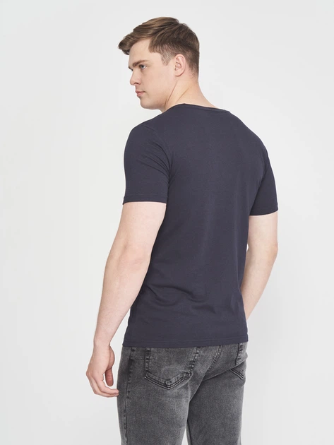 Футболка хлопковая длинная мужская Emporio Armani 10899 M (46) Темно-синяя - Фото 2 Футболка хлопковая длинная мужская Emporio Armani 10899 M (46) Темно-синяя - изображение 2