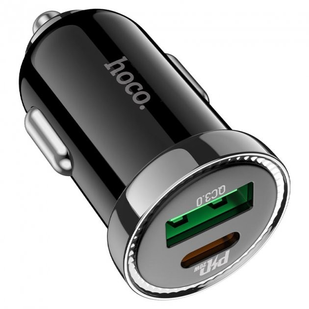 Автомобільний зарядний пристрій Hoco Z44 Leading PD20W QC3.0 (1USB/3A, Type-C to Lightning) - Чорний - зображення 3