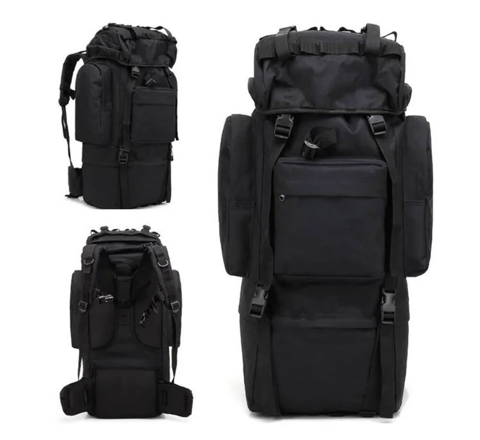 Тактический туристический рюкзак ForTactic на 65-70 литров Черный (st2773) - изображение 1