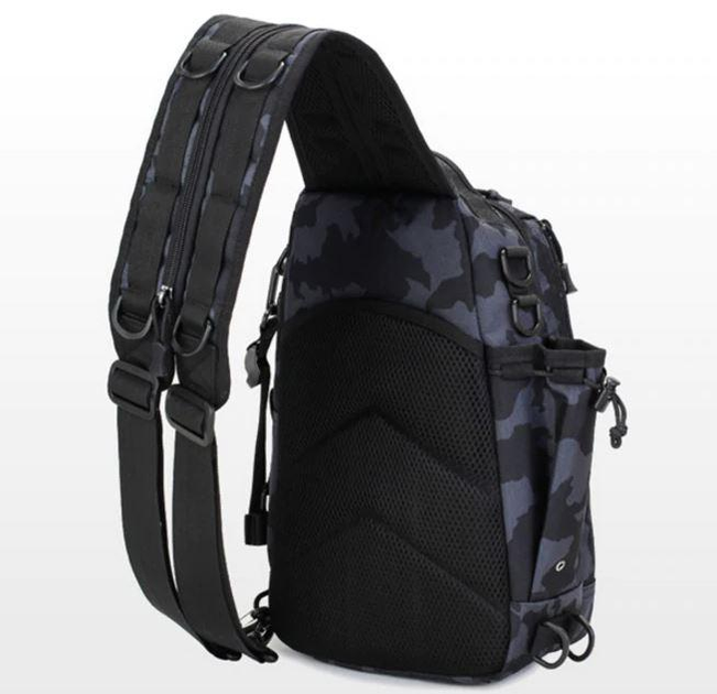 Сумка-рюкзак тактическая, черный камуфляж - изображение 2