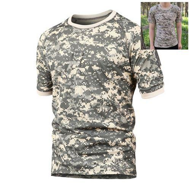Тактическая футболка Flas-1; XXL/56р; 100% Хлопок. Пиксель/зеленый. Армейская футболка Флес. Турция. - изображение 1