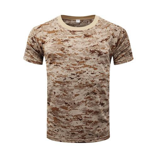 Тактична футболка Flas-1; М/50р; 100% бавовна. Піксель / пісочний. Армійська футболка Флес. Туреччина. - зображення 2