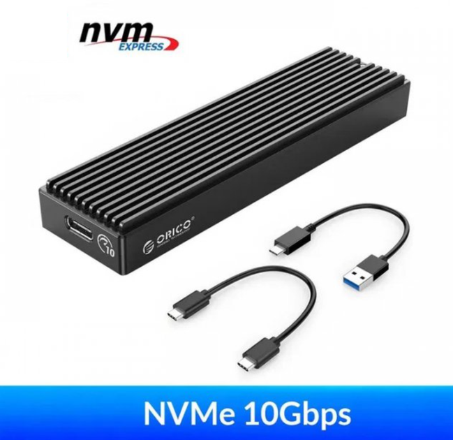 Внешний карман Orico M2PV-C3 для NVMe (PCIe) M2 SSD USB 3.1 Gen 2 Type-C - Фото 1 Внешний карман Orico M2PV-C3 для NVMe (PCIe) M2 SSD USB 3.1 Gen 2 Type-C - изображение 1