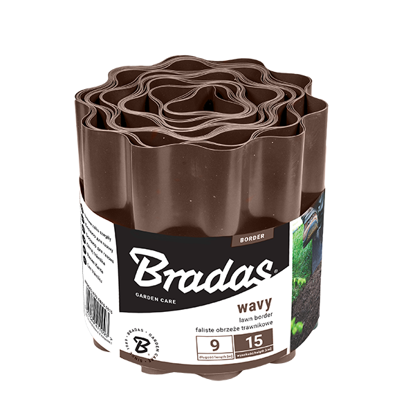 Бордюрная лента волнистая BRADAS 9 м x 25 см коричневая OBFB 0925 - Фото 1 Бордюрная лента волнистая BRADAS 9 м x 25 см коричневая OBFB 0925 - изображение 1