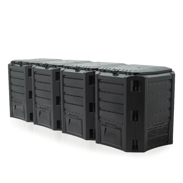 Компостер садовый для дачи и загородного дома Prosperplast Compogreen IKSM1600C-S411 пластиковый на 1600 л с крышкой для компостирования биологических отходов - изображение 1
