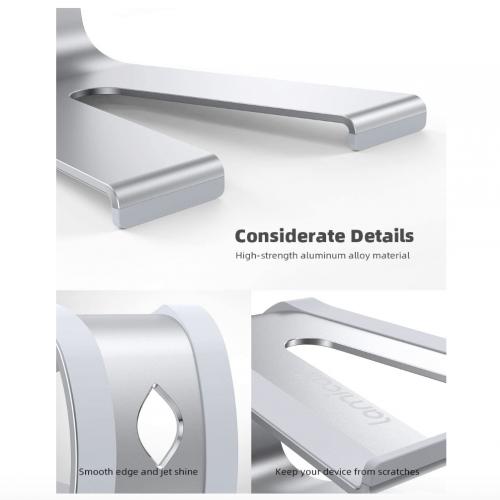 Подставка для ноутбука Lamicall Ergonomic Aluminum Laptop Stand Silver (LN01) - изображение 6