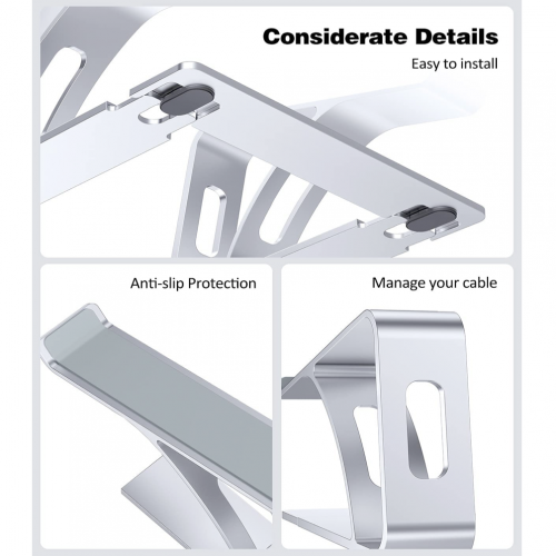 Підставка для ноутбука AOEVI Laptop Stand Silver (LS653) - зображення 6