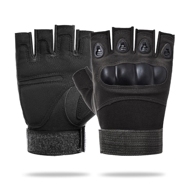 Тактические беспалые перчатки (велоперчатки, мотоперчатки) Eagle Tactical ET-01 Black Размер М - изображение 1