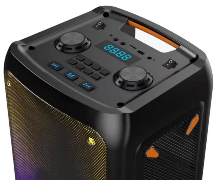 Мощная Акустическая система 2*60 Вт 2 микрофона Goldteller GT-5050 RGB LED USB/SD/FM/Bluetooth черная - изображение 4