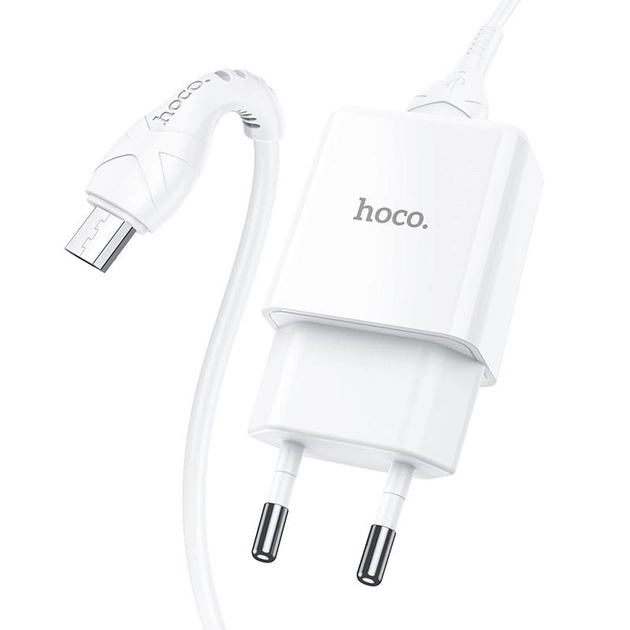 Сетевое зарядное устройство для телефона + кабель Micro-USB HOCO N9 |1USB, 2.1A| Белый - изображение 3