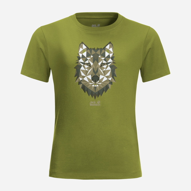 Футболка Jack Wolfskin Brand wolf T K 1609421-4410 140 см Зеленая ...