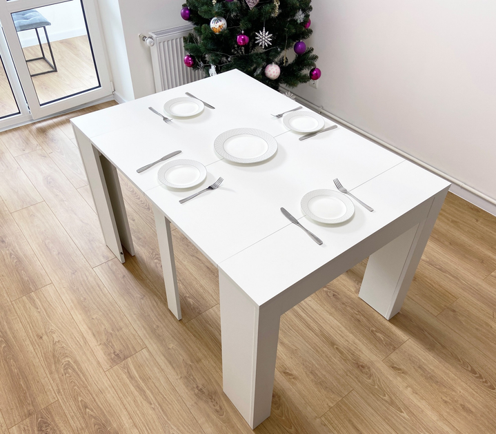 Стол трансформер консоль раскладной Verona белый 2140х900 ДСП – купить ...