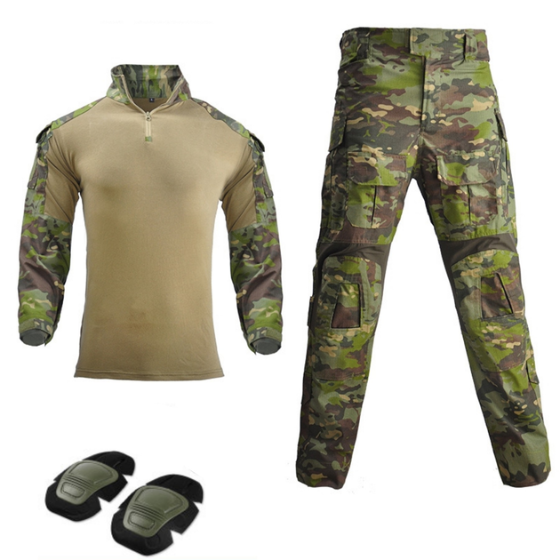 Тактичний костюм HAN WILD G3 Убакс та Штани із захистом колін L Зелений Камуфляж HWG00268 - зображення 1