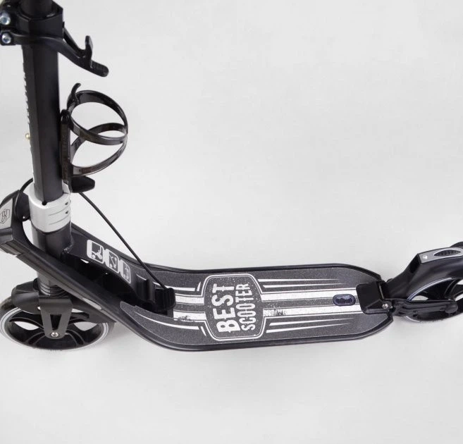 Самокат двухколесный Best Scooter с фарой и амортизацией от 6 лет черный с красным L-36375 - Фото 2 Самокат двухколесный Best Scooter с фарой и амортизацией от 6 лет черный с красным L-36375 - изображение 2