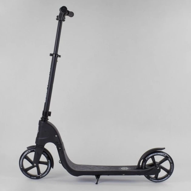 Самокат детский двухколесный Best Scooter от 8 лет широкий руль черный 72378 - изображение 2