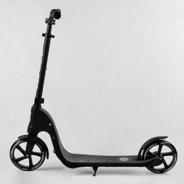 Самокат детский двухколесный Best Scooter от 8 лет широкий руль черный 74077 - Фото 2 Самокат детский двухколесный Best Scooter от 8 лет широкий руль черный 74077 - изображение 2