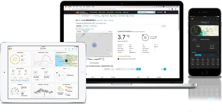 Метеостанція Bresser Weather Center Wi-Fi Color 5-in-1 Profi Sensor Black (7002580) - зображення 4