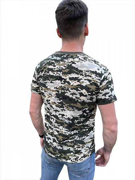 Футболка Пиксель ЗСУ мужская, летняя военная футболка, тактическая футболка для военных ВСУ. Размер XXL (56) - изображение 2