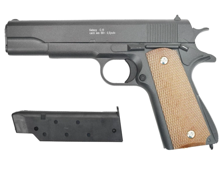 Страйкбольный спринговый пистолет Galaxy Classic Colt M1911 на пульках BB 6 мм металлический - изображение 1