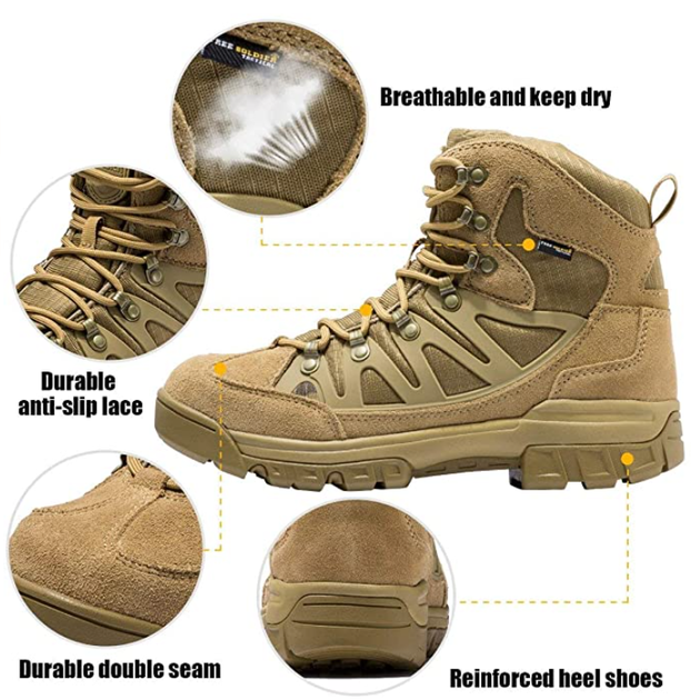 Берцы FREE SOLDIER, дышащая, водоотталкивающая, походная обувь, тактические армейские ботинки, военные ботинки р.39 - изображение 2