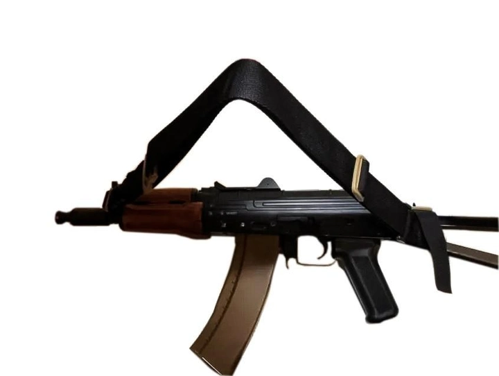 Ремень оружейный трехточечный тактический трехточка для АК, автомата, ружья, оружия цвет черный - изображение 2