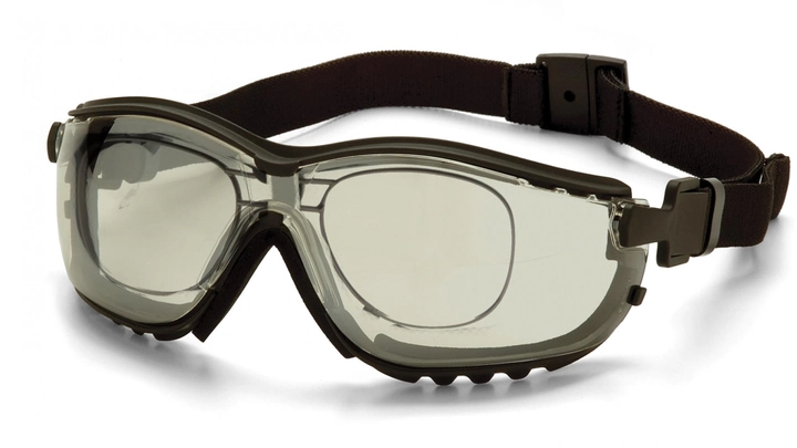 Тактичні окуляри з діоптричною вставкою у комплекті Pyramex V2G I/O димчасті - зображення 2