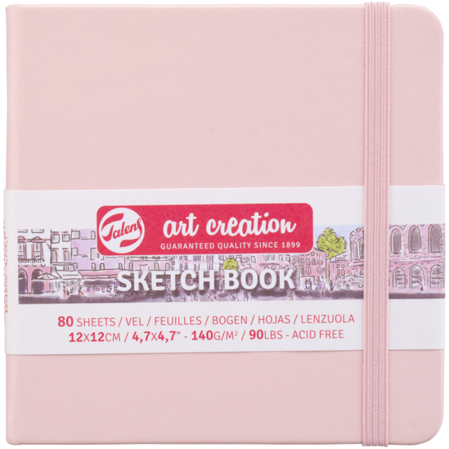 Блокнот для графики Royal Talens Pastel Pink Art Creation 140г 80л на резинке 12х12см - Фото 1 Блокнот для графики Royal Talens Pastel Pink Art Creation 140г 80л на резинке 12х12см - изображение 1