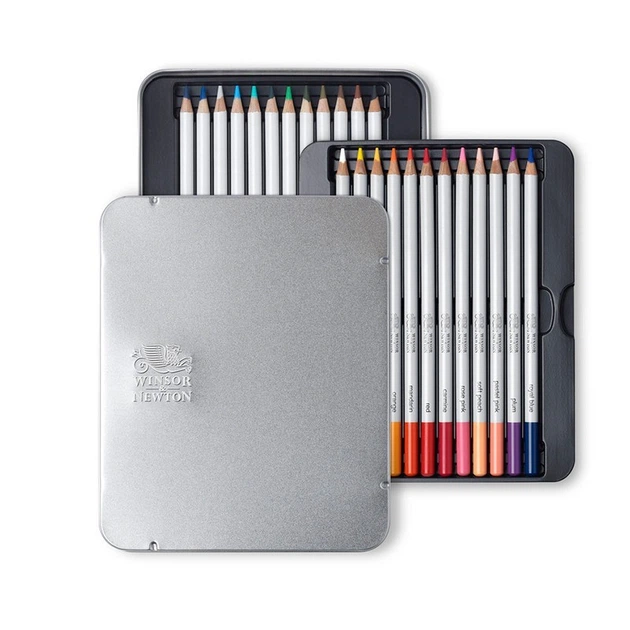 Набор цветных карандашей Winsor & Newton Studio Collection Pencils, 24 цвета, в металлическом пенале - изображение 2