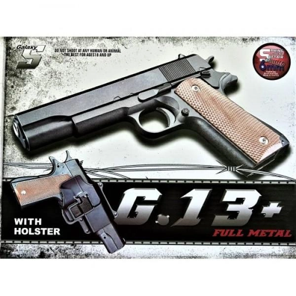Пистолет страйкбольный Galaxy G.13+ металл пластик с пульками и кобурой - изображение 2