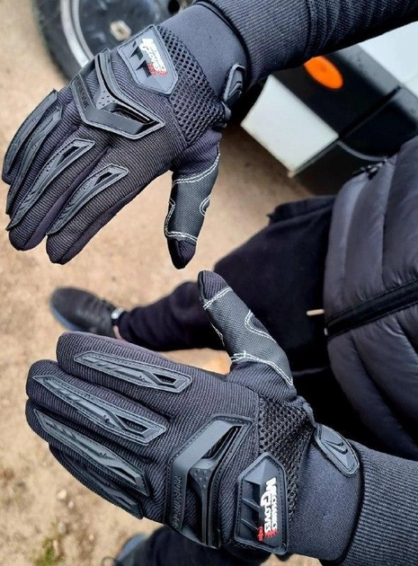 Тактичні рукавички захисні для армії ЗСУ Військова Тактичні рукавички для армії Ураїни Чорний L - зображення 1
