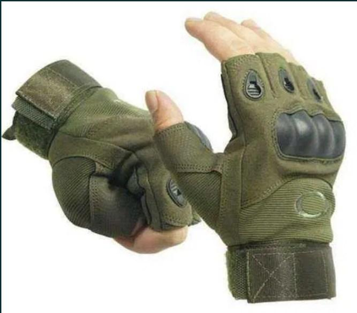 Тактические перчатки рукавицы беспалые защитные Военная Тактические перчатки Хаки XL - изображение 2