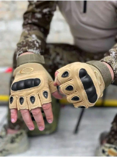 Тактичні рукавички безпальні рукавиці КАЙОТ захисні для ЗСУ Військова Тактичні рукавички для армії Бежевий L - зображення 1