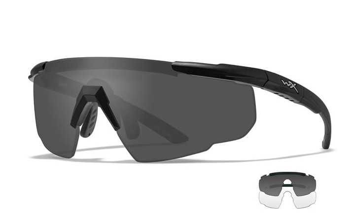 Баллистические очки для стрельбы Wiley X SABRE ADV Clear Matte Black Frame 2 линзы с сумкой и шнурочком - изображение 1