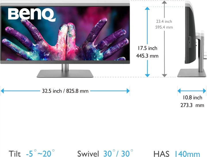 Monitor 34" BenQ PD3420Q (9H.LJHLB.QPE) - Zdjęcie 10 Monitor 34" BenQ PD3420Q (9H.LJHLB.QPE) - obraz 10