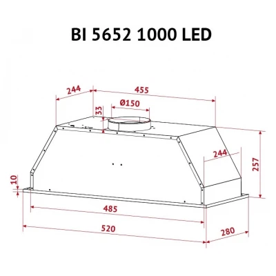 Витяжка кухонна Perfelli BI 5652 I 1000 LED - зображення 5