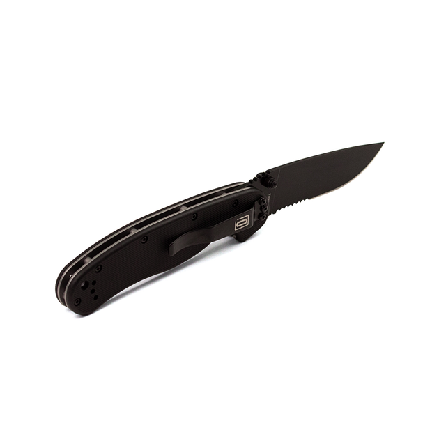 Нож складной карманный туристический Ontario RAT1 BS полу-серрейтор Black (8847) - изображение 1