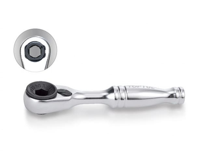 Ключ-трещотка TOPTUL 60 зубцов 1/4" быстрый диск 86,5 мм (CHDV0801) - изображение 1