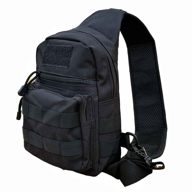 Сумка-рюкзак тактическая однолямочная через плечо Tactic Backpack Черная (TB-11023) - изображение 1