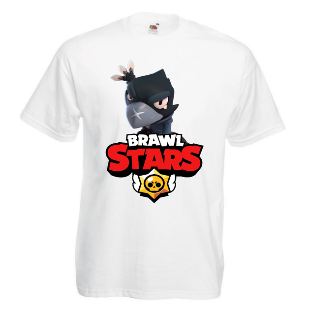 Футболка детская Бравл Старс Ворон 3 (Brawl Stars Voron) белая 164 см - Фото 1 Футболка детская Бравл Старс Ворон 3 (Brawl Stars Voron) белая 164 см - изображение 1