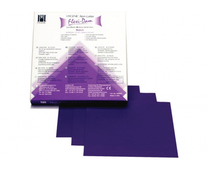 Платки для коффердама без латекса Flexi Dam Hygenic (фиолетовые), 30 шт - изображение 1