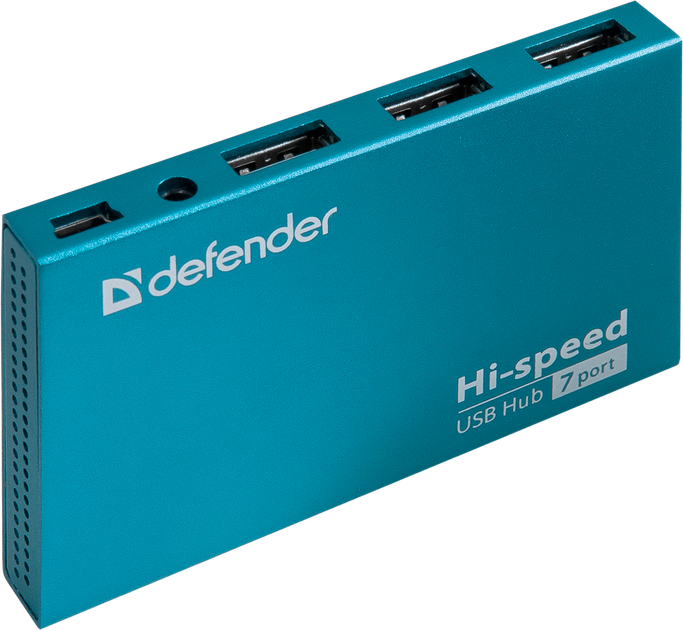 USB-хаб Defender Septima Slim+Adapterб 7xUSB 2.0 220V (83505) (6054147) - изображение 3