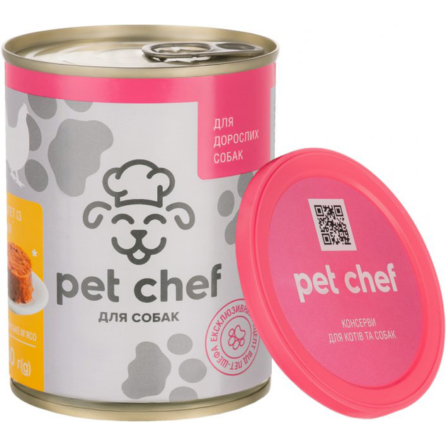 М'ясний паштет для дорослих собак Pet Chef 360 г (курка) – в інтернет ...