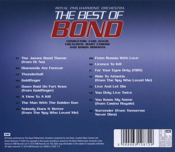 Компакт диск EMI The Royal Philharmonic Orchestra The Best Of Bond CD 5099963108729 - Фото 3 Компакт диск EMI The Royal Philharmonic Orchestra The Best Of Bond CD 5099963108729 - зображення 3