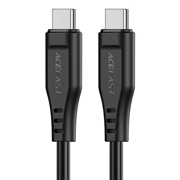 Кабель ACEFAST C3-03 Type-C to Type-C 3A, 60W, 1.2m, TPE, TPE connectors, Black - Фото 1 Кабель ACEFAST C3-03 Type-C to Type-C 3A, 60W, 1.2m, TPE, TPE connectors, Black - изображение 1