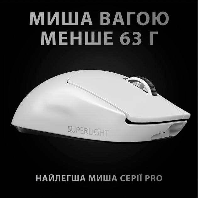 Миша Logitech G Pro X Superlight Wireless White (910-005942) - Фото 3 Миша Logitech G Pro X Superlight Wireless White (910-005942) - зображення 3