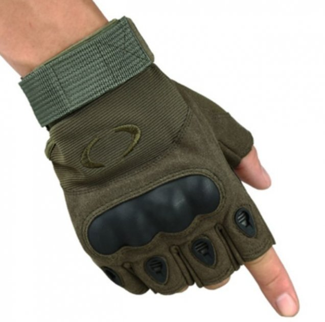 Рукавички тактичні без пальців (пара) OAKLEY, розмір L, колір зелений - зображення 2